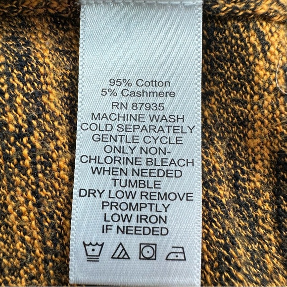 Logo by Lori Goldstein Sweater Women’s Small Orange Cotton Cashmere V Neck Top - Picture 7 of 9